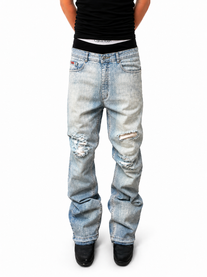 Agony blue distressed washed jeans