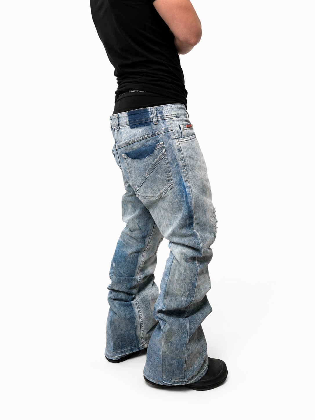 Agony blue distressed washed jeans