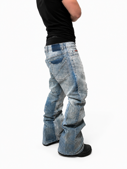 Agony blue distressed washed jeans