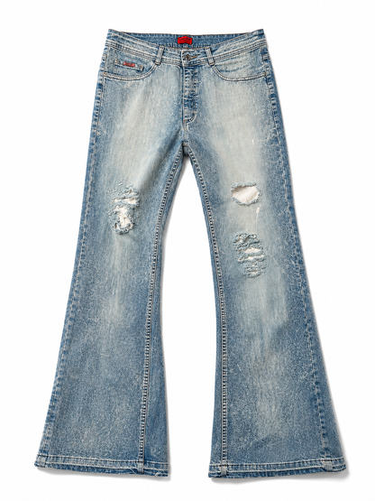 Agony blue distressed washed jeans