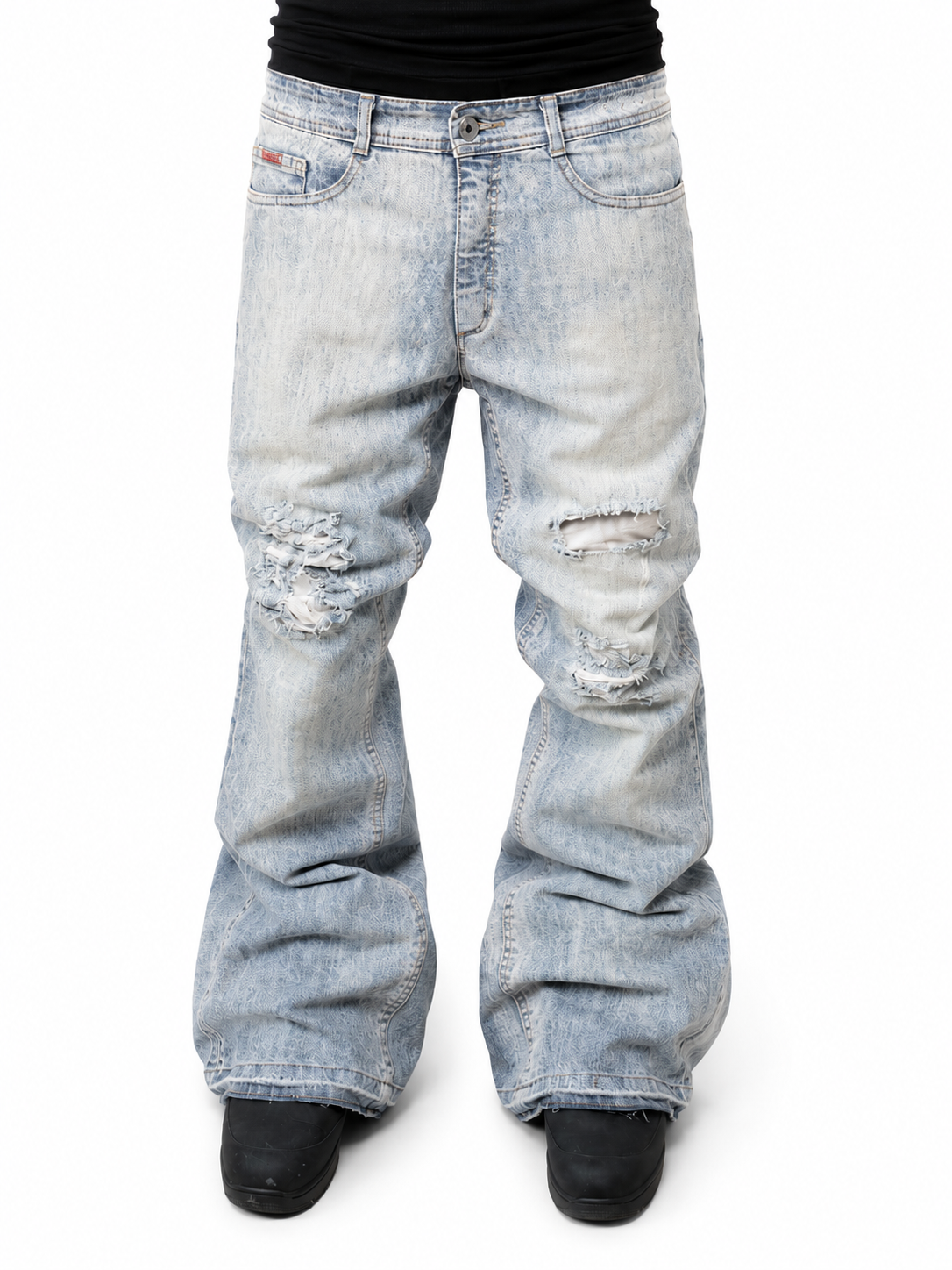 Agony blue distressed washed jeans