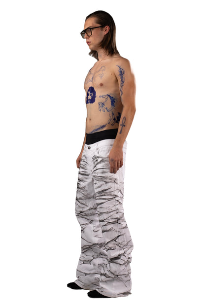 Zebra print jeans by AGONY, handmade in Austria from deadstock denim – photo 3 of 6