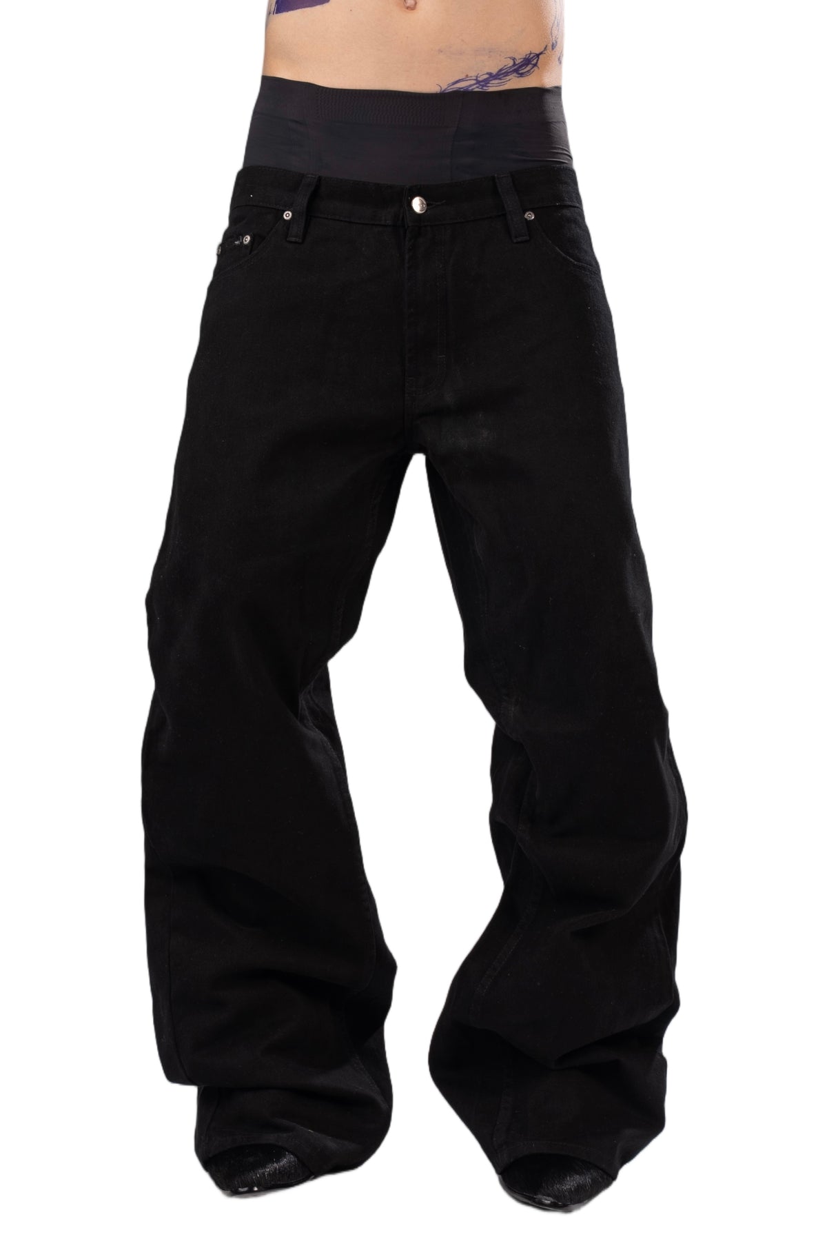 Black jeans by AGONY, handmade in Austria from deadstock denim – photo 1 of 4