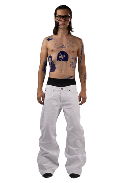 White jeans by AGONY, handmade in Austria from deadstock denim – photo 2 of 5