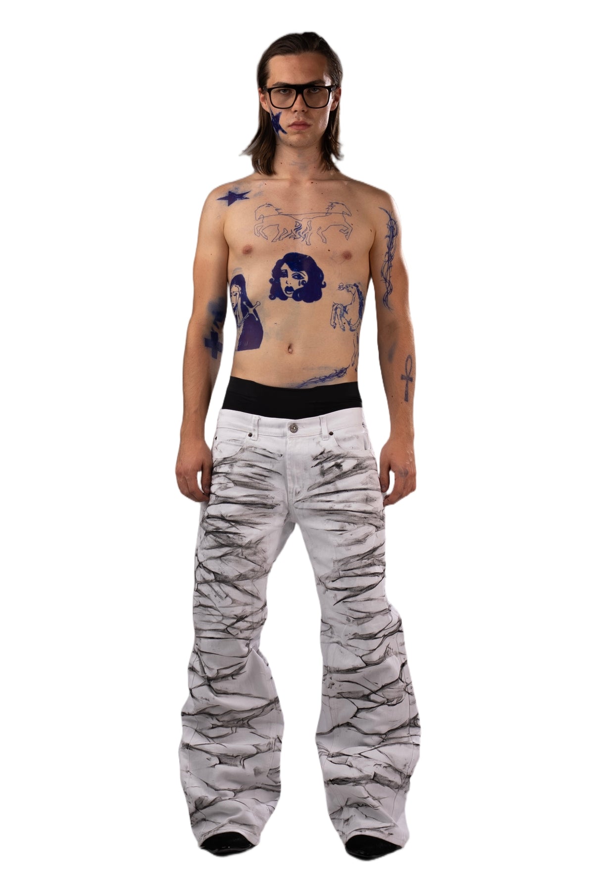 Zebra print jeans by AGONY, handmade in Austria from deadstock denim – photo 2 of 6