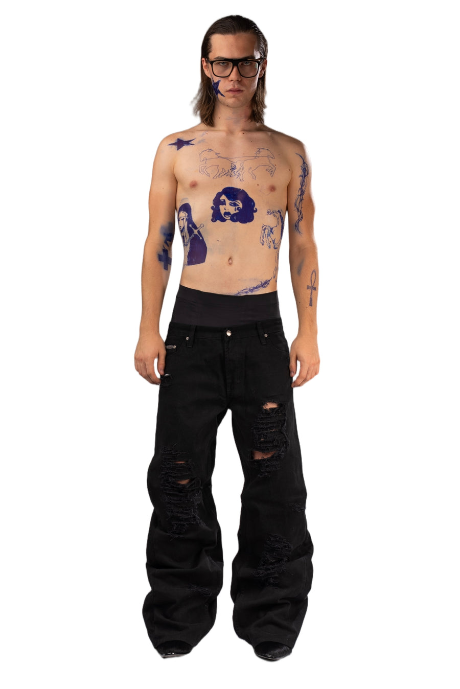 Agony Black Distressed Denim