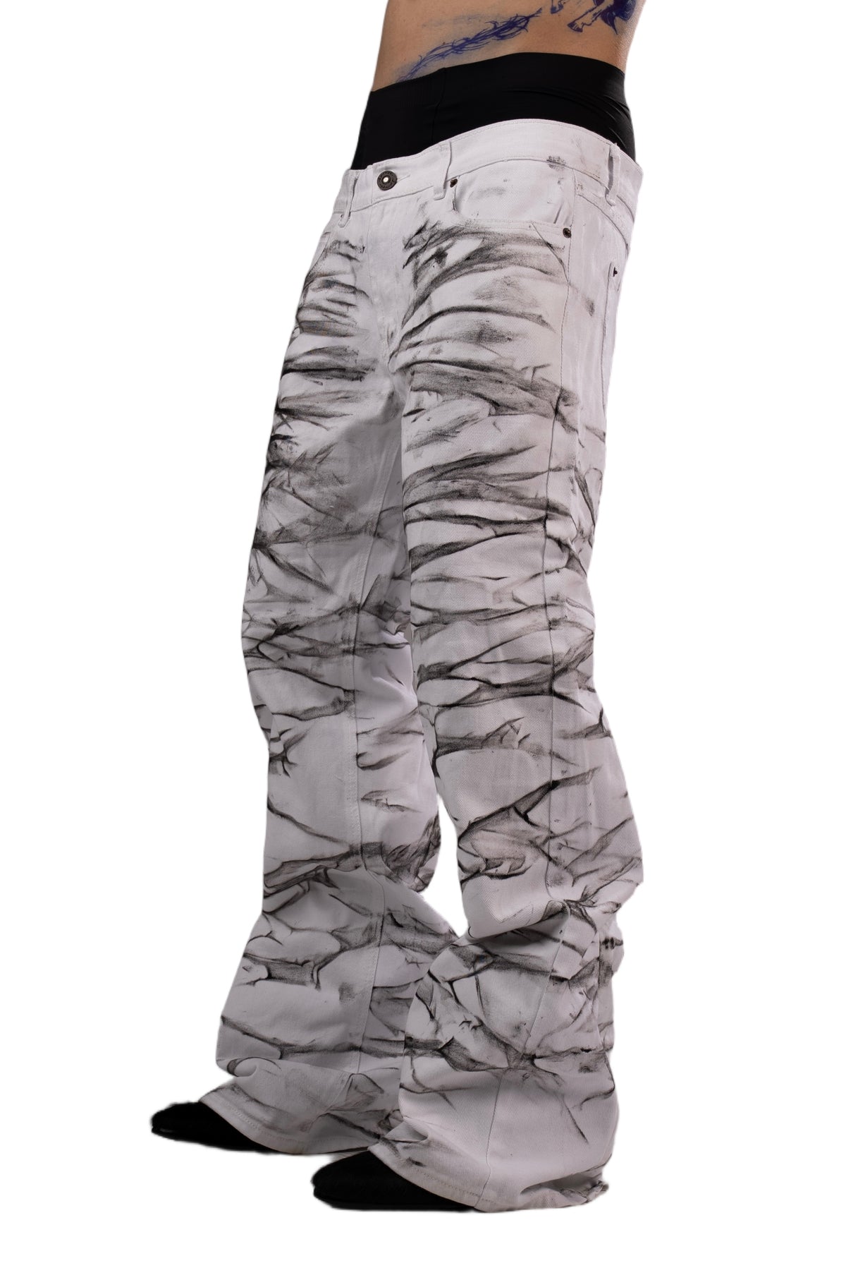 Zebra print jeans by AGONY, handmade in Austria from deadstock denim – photo 4 of 6