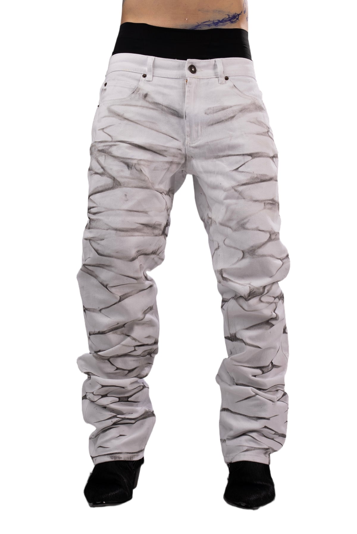 Zebra print jeans by AGONY, handmade in Austria from deadstock denim – photo 5 of 6