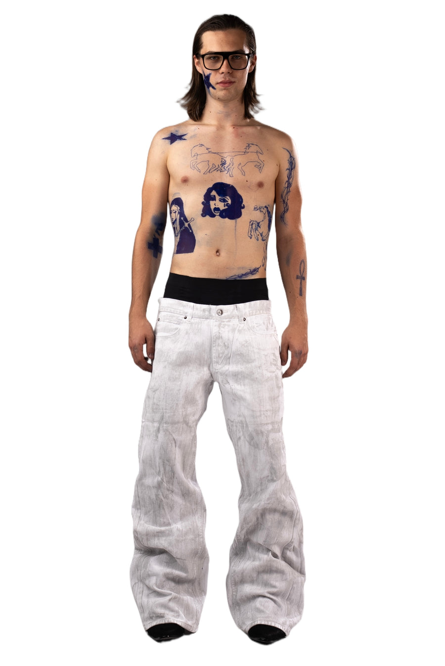 Agony White Waxed Jeans