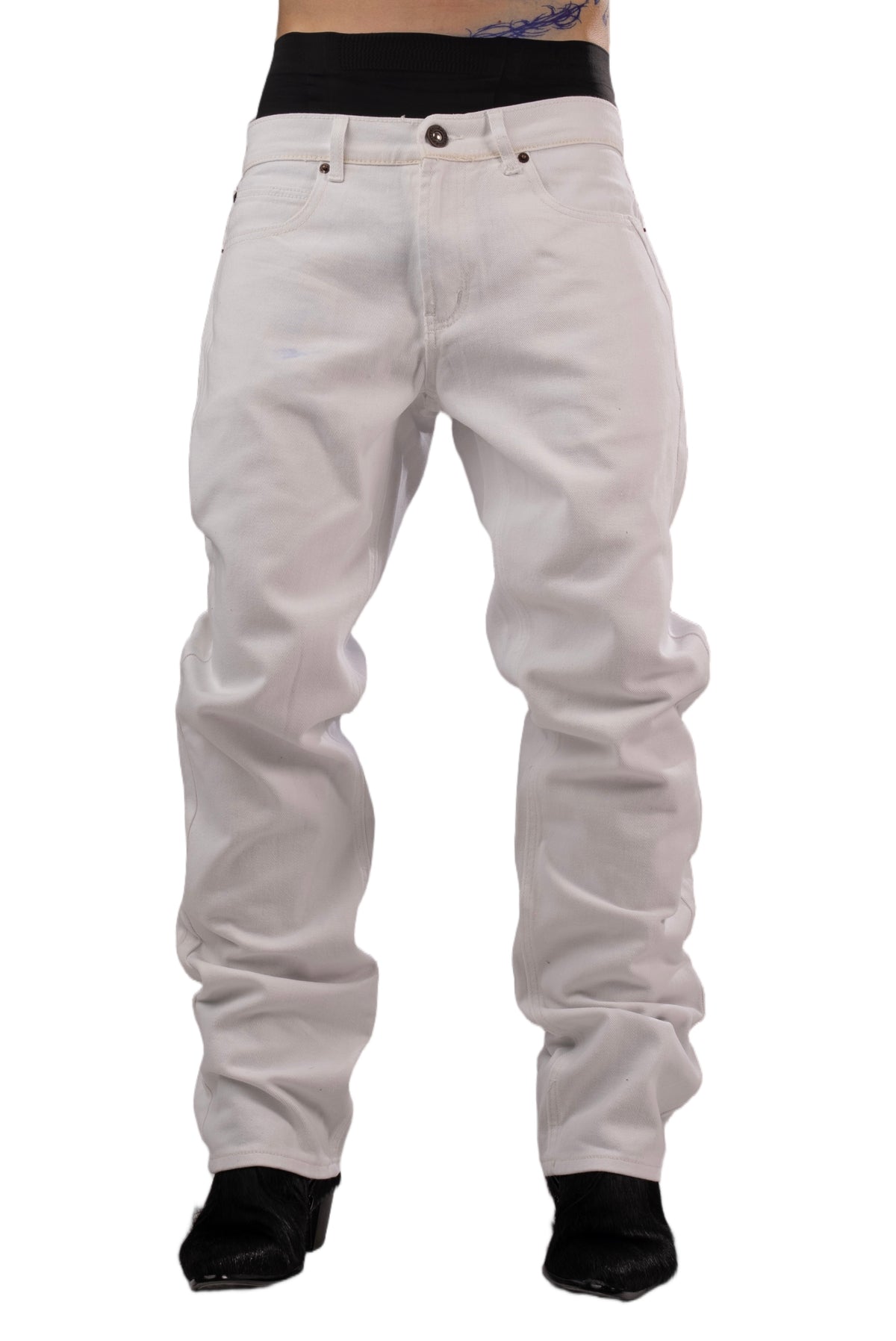 White jeans by AGONY, handmade in Austria from deadstock denim – photo 3 of 5