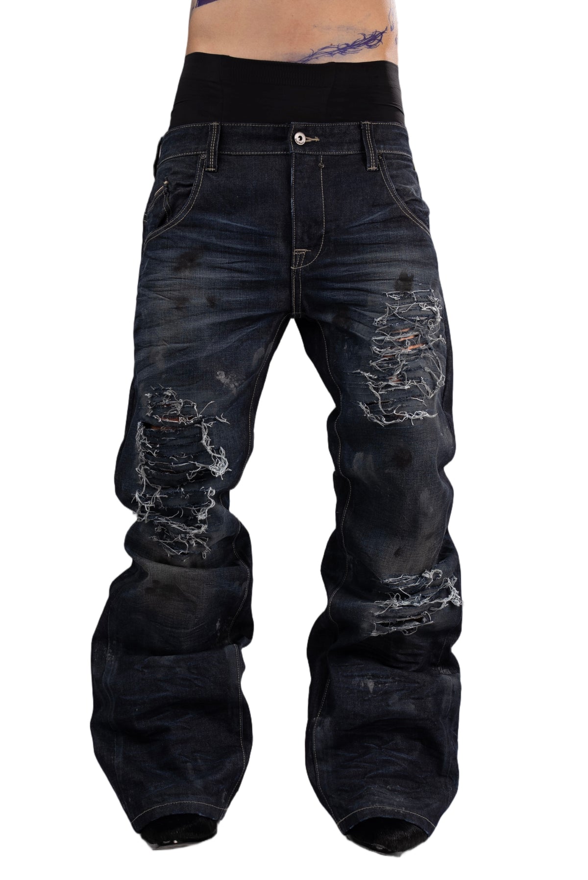 Distressed selvedge jeans by AGONY, handmade in Austria from deadstock denim – photo 1 of 4