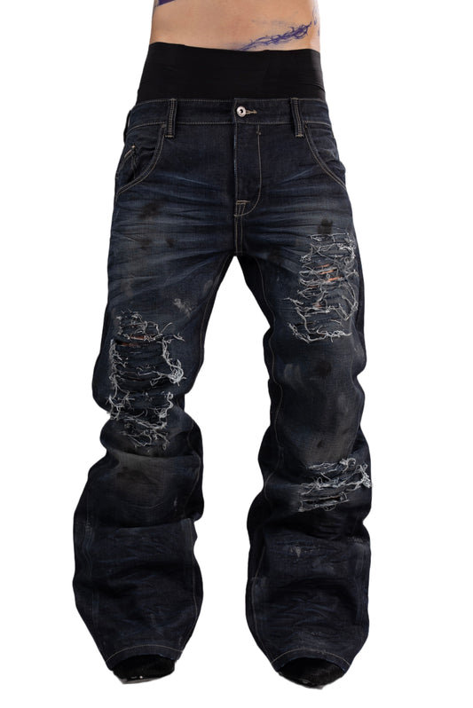 Distressed selvedge jeans by AGONY, handmade in Austria from deadstock denim – photo 1 of 4