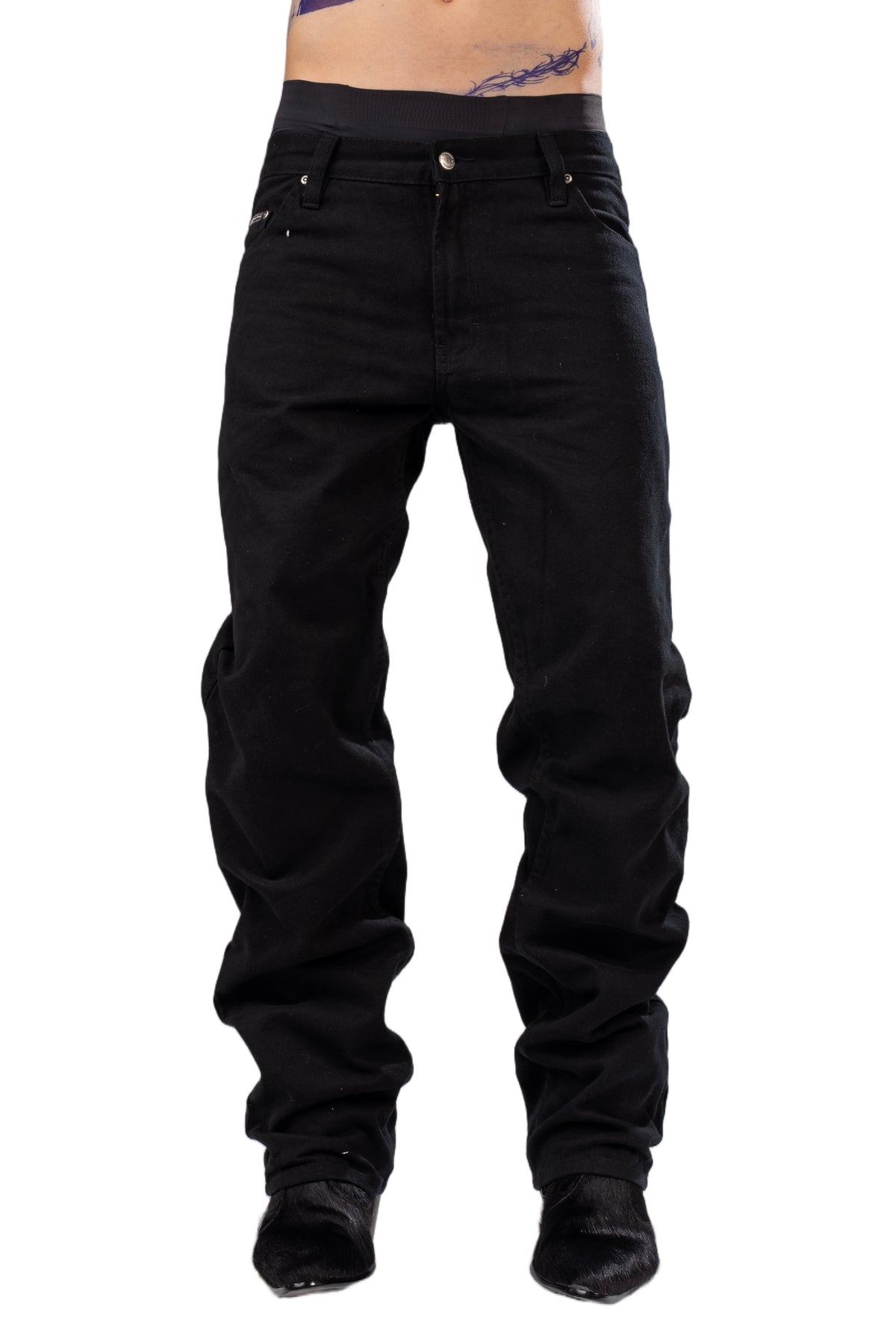 Black jeans by AGONY, handmade in Austria from deadstock denim – photo 3 of 4