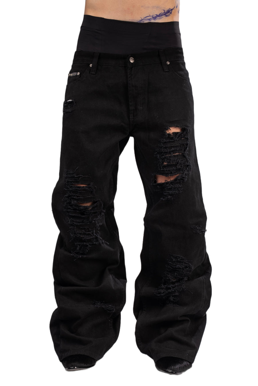 Agony Black Distressed Denim