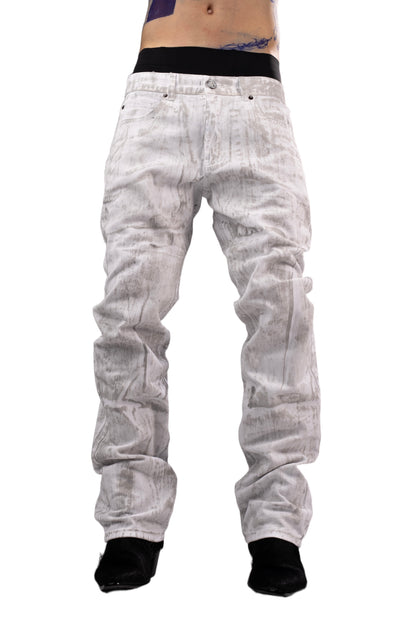 White waxed jeans by AGONY, handmade in Austria from deadstock denim – photo 3 of 5