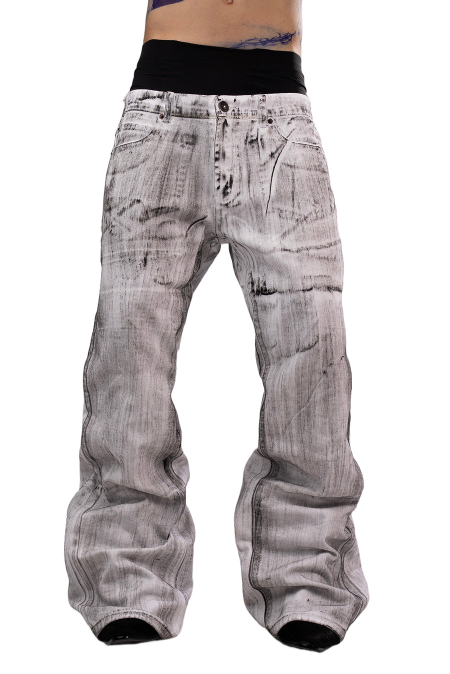 Agony White Black Jeans