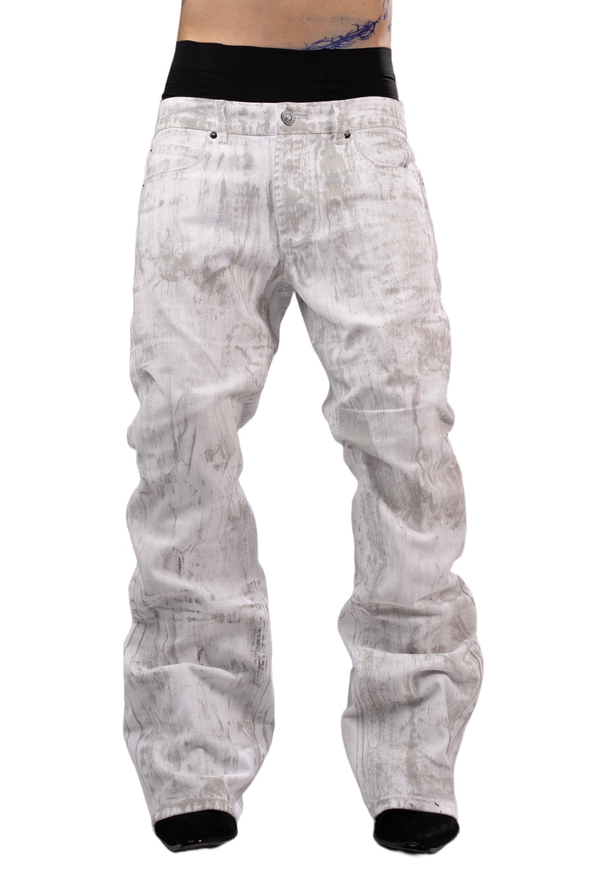 White waxed jeans by AGONY, handmade in Austria from deadstock denim – photo 4 of 5