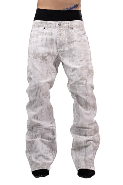 White waxed jeans by AGONY, handmade in Austria from deadstock denim – photo 4 of 5