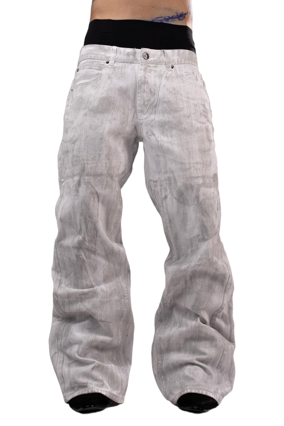 White waxed jeans by AGONY, handmade in Austria from deadstock denim – photo 1 of 5