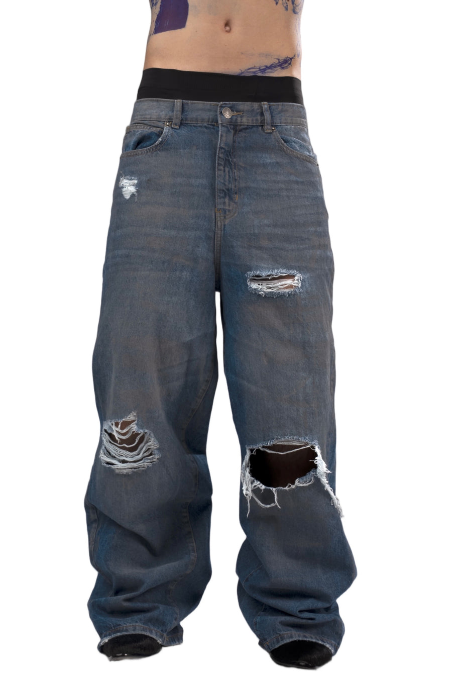 Agony Distressed Baggy Denim