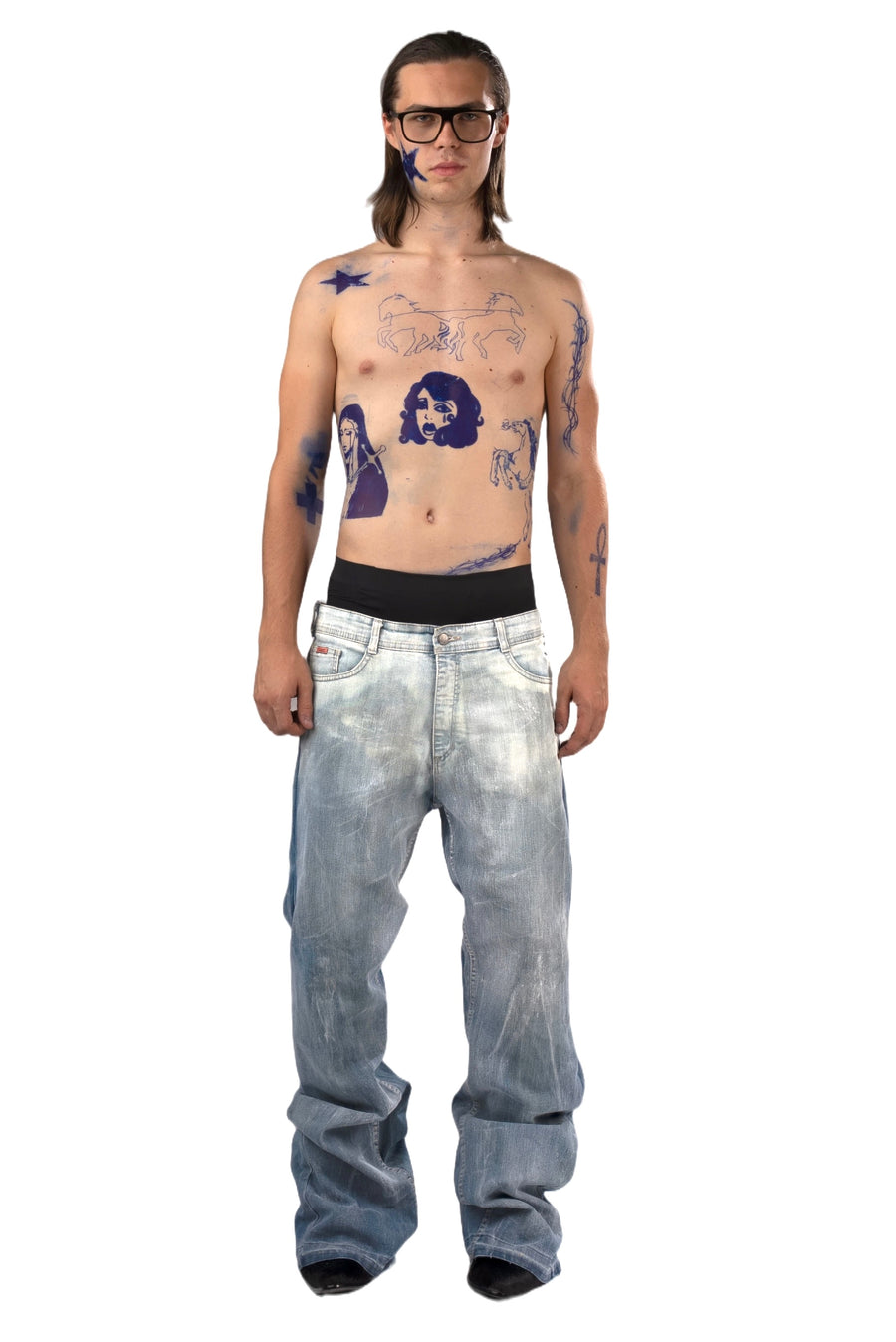 Agony Blue White Denim