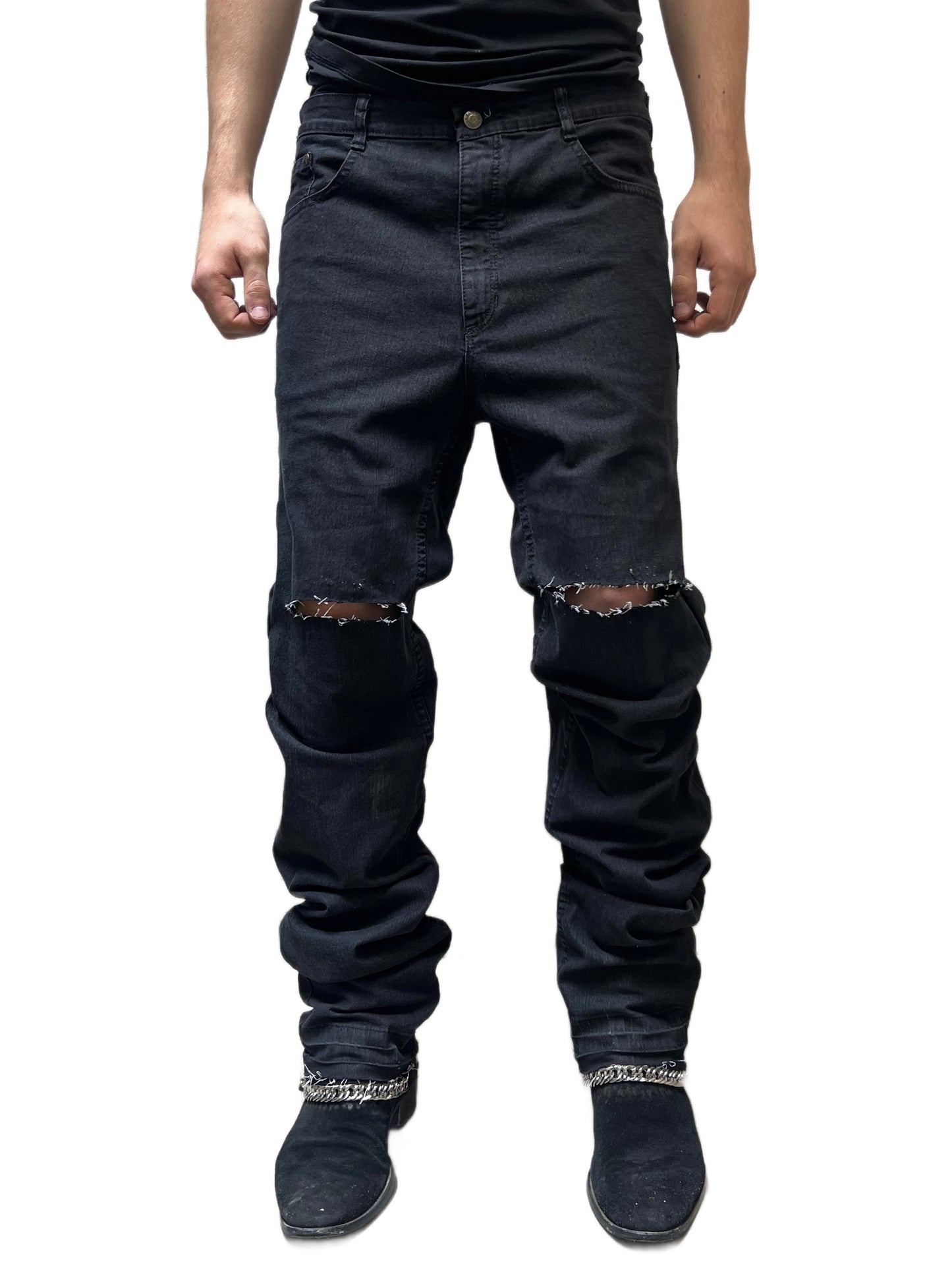 Agony Grey Distressed Jeans