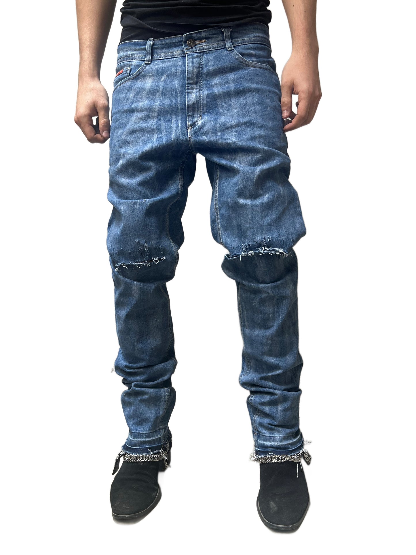 Agony Blue Waxxed Jeans